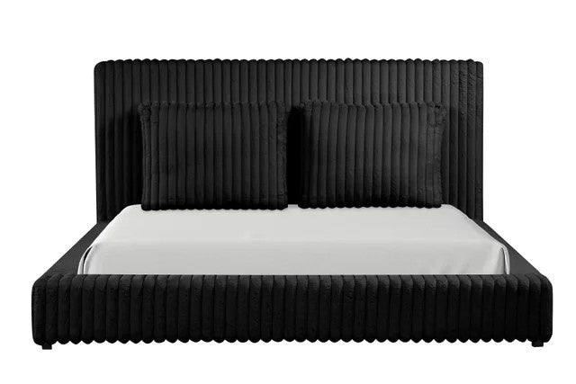 Lauren Black Platform Bed (w/ USB PORTS) - Queen