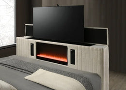 Villa White Platform Bed - Queen, King