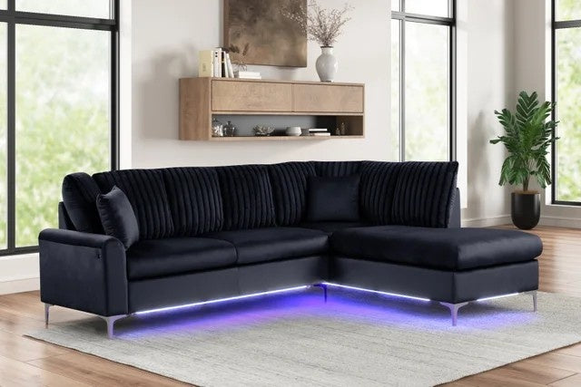 Candy Black - Sectional (w/ LED's)