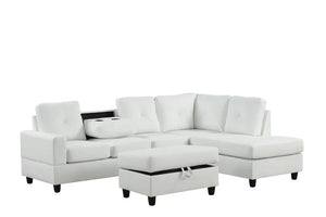 Rocket White PU Reversible Sectional