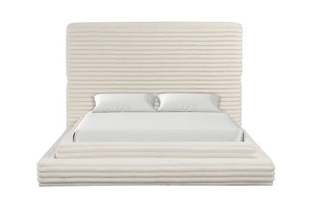 Mariah Beige Platform Bed - Queen, King