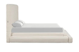 Mariah Beige Platform Bed - Queen, King