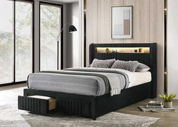 Cupid Black Platform Bed - Twin, Full