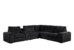 Amelia Onyx Power Reclining Sectional (w/ Bluetooth Speakers)