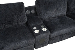 Amelia Black Power Reclining Sectional (w/ Bluetooth Speakers) **NEW ARRIVAL**