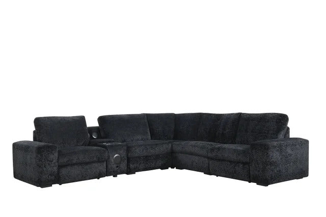 Amelia Black Power Reclining Sectional (w/ Bluetooth Speakers) **NEW ARRIVAL**