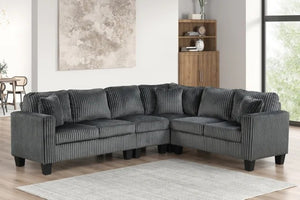 Logan2 Charcoal - Reversible Sectional