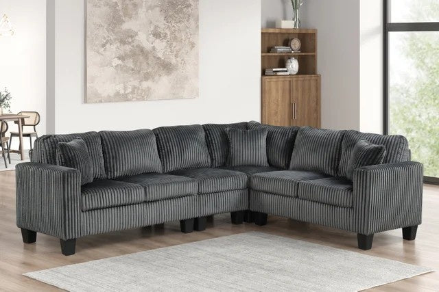 Logan2 Charcoal - Reversible Sectional
