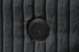 July Black Double Storage Chaise Sectional (w/ Pull Out Bed) **NEW ARRIVAL**