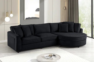 Elva Black Sectional (w/ Reversible Chaise) **NEW ARRIVAL**