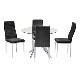 D106 Glass Table with 4 Chairs - NEW ARRIVAL