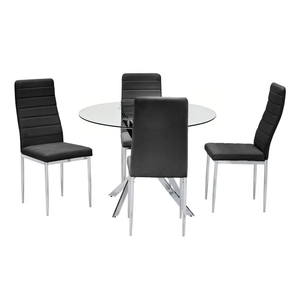 D106 Glass Table with 4 Chairs - NEW ARRIVAL