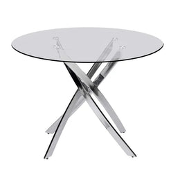D106 - Black - Glass Table + 4 Chairs **NEW ARRIVAL**