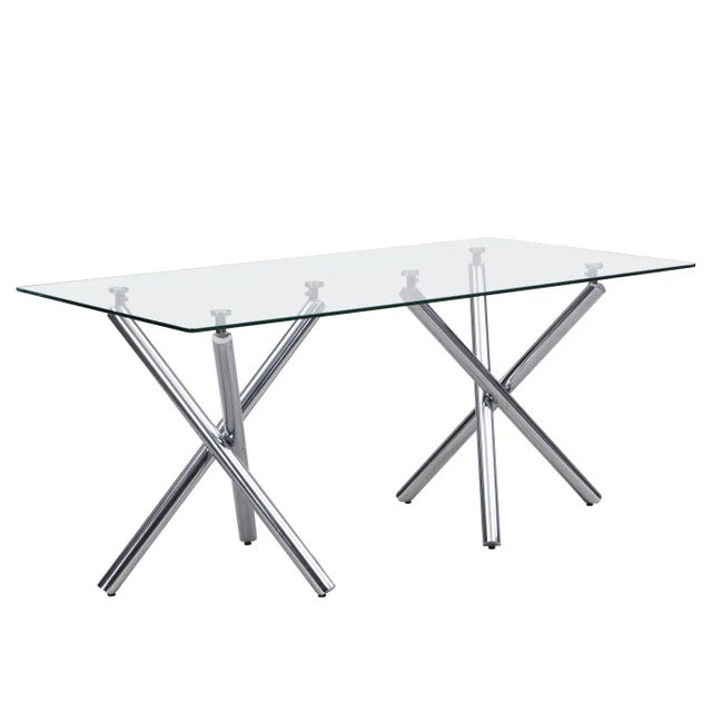 D201 Black - Glass Table + 6 Chairs **NEW ARRIVAL**