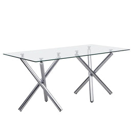 D201 White - Glass Table + 6 Chairs **NEW ARRIVAL**