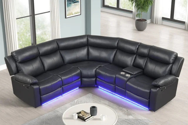 Super Black Reclining Sectional **NEW ARRIVAL**