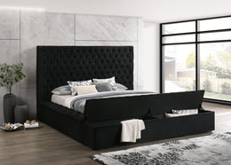 Paris Black Platform Bed - Queen