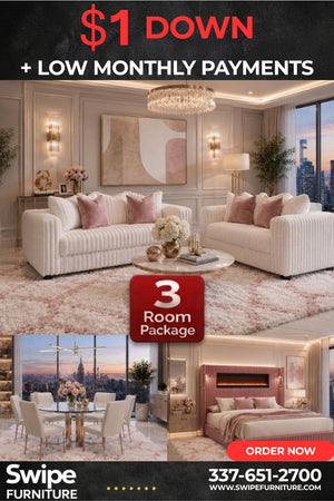 Zen White 3-Room Package - Free Mattress or 65" Smart TV!